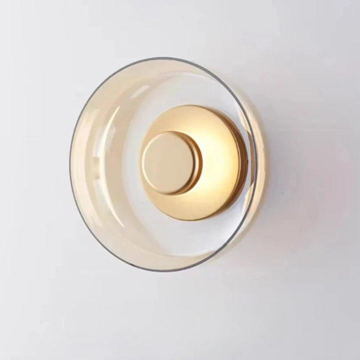 Round Circular Glass Shade Wall Sconce Light For Modern Homes