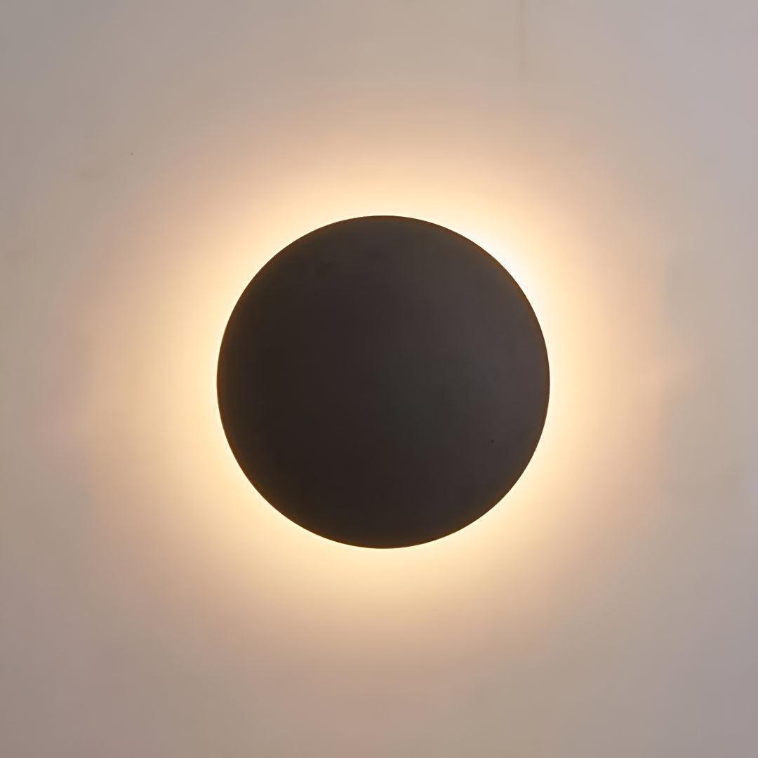 Round Metal Halo Illumination Indoor Wall Light For Modern Ambient