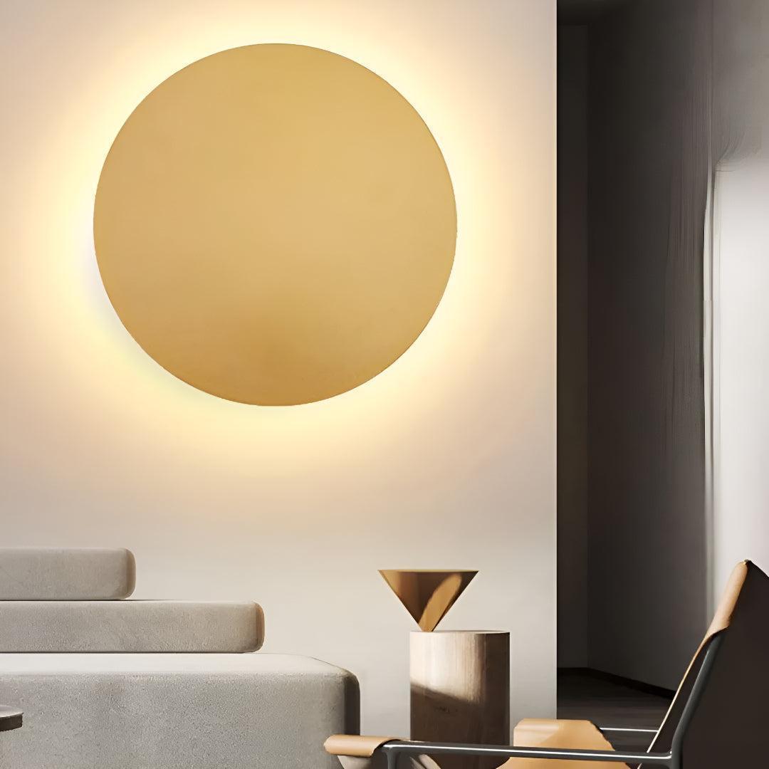 Round Metal Halo Wall Mounted Light With Ambient Glow
