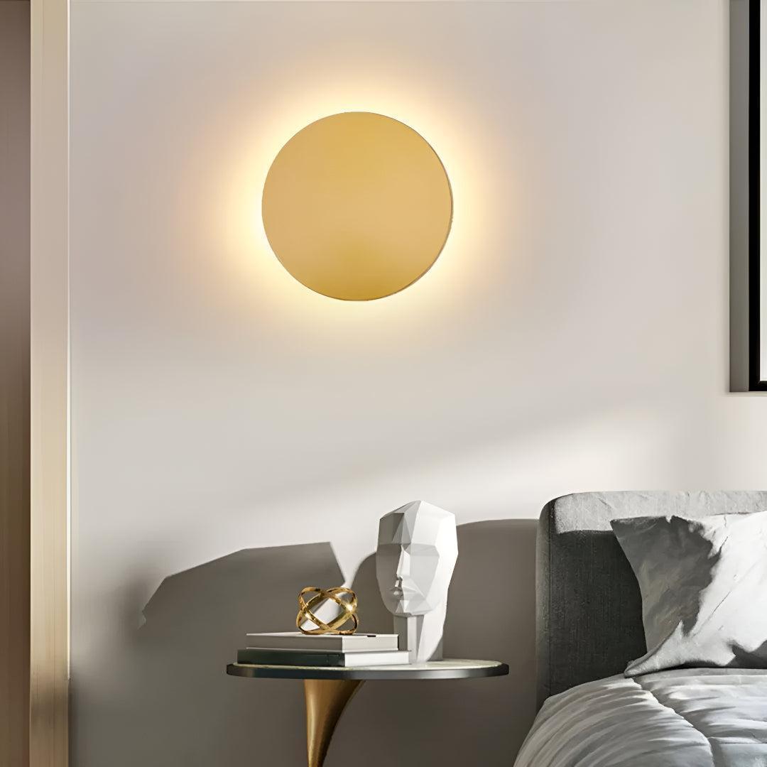Round Metal Halo Wall Mounted Light With Ambient Glow