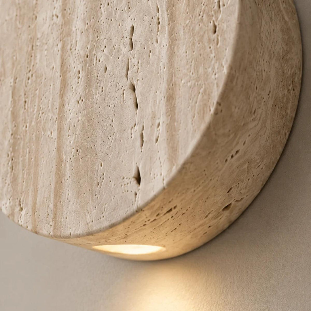 Round Stone Wall Sconce Light For Indoor Lighting
