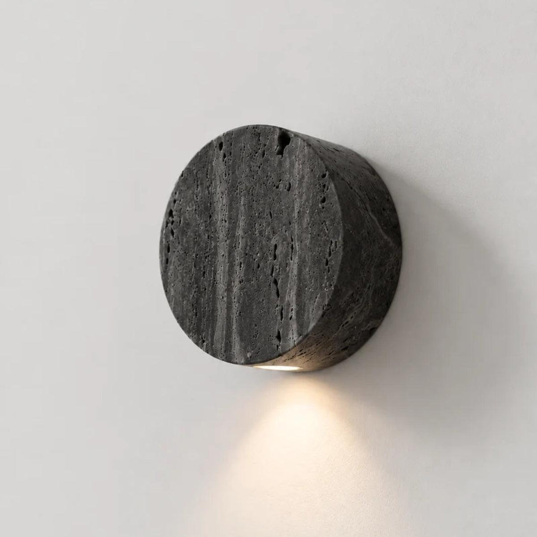 Round Stone Wall Sconce Light For Indoor Lighting