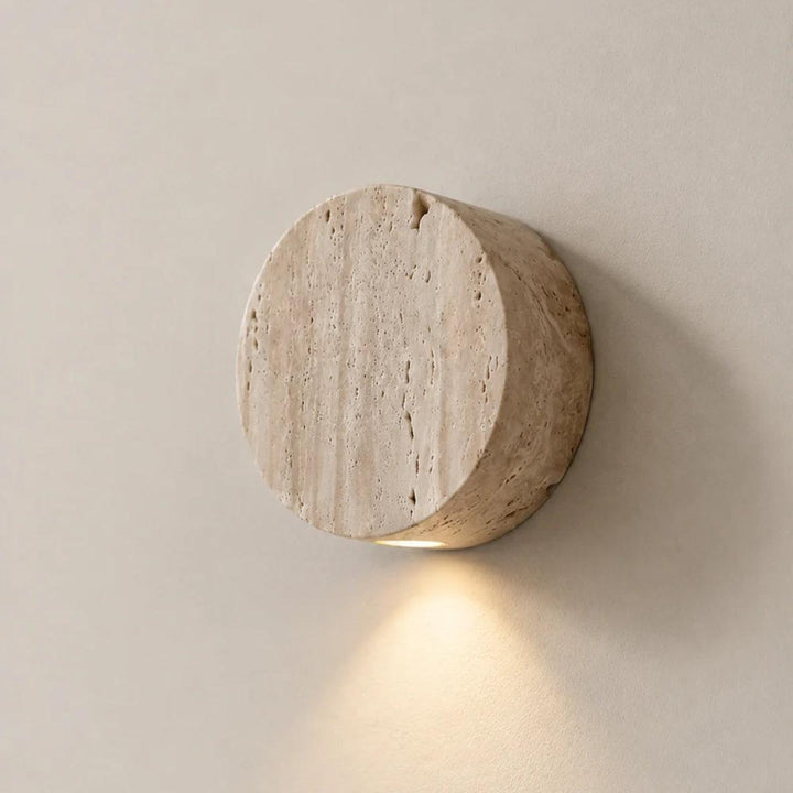 Round Stone Wall Sconce Light For Indoor Lighting