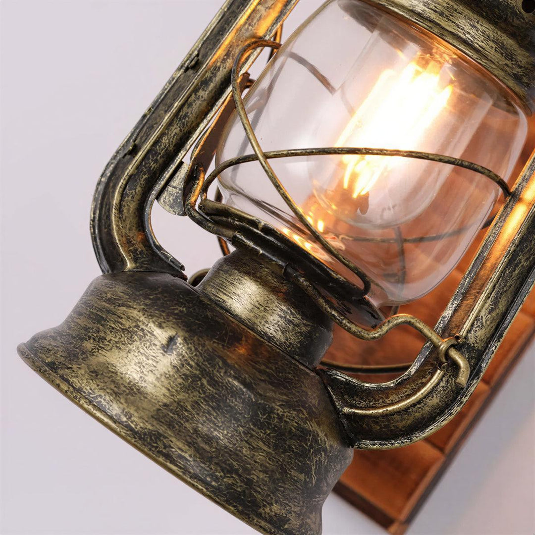 Rustic Indoor Wall Light With Industrial Vintage Lantern Design