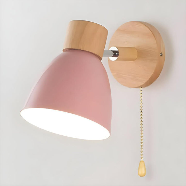 Scandinavian Bedside Wall Light With Integrated Pull Switch