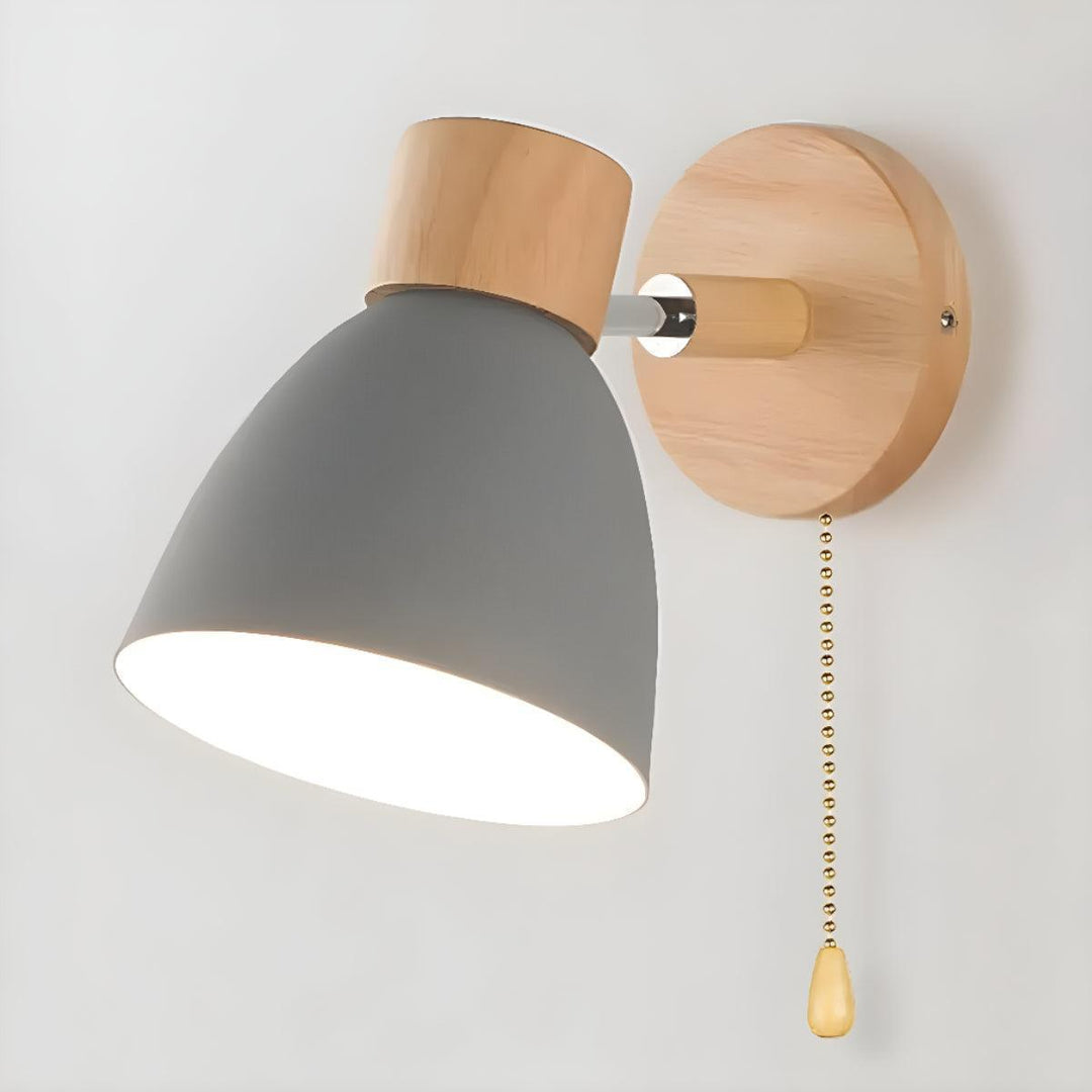 Scandinavian Bedside Wall Light With Integrated Pull Switch
