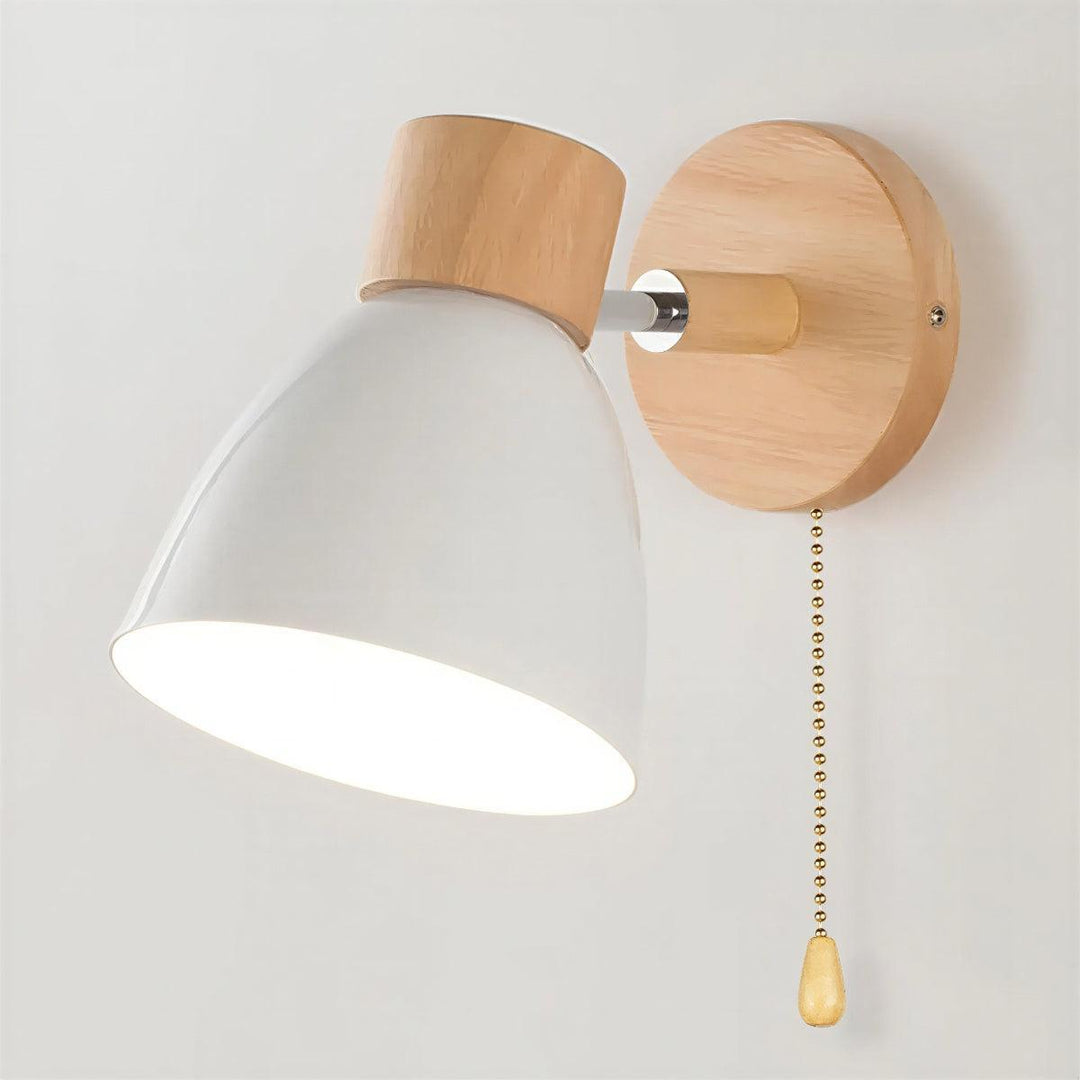 Scandinavian Wall Reading Light With Integrated Pulley Switch