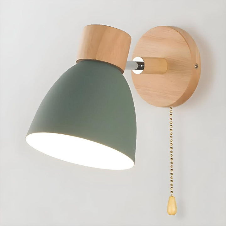 Scandinavian Wall Reading Light With Integrated Pulley Switch