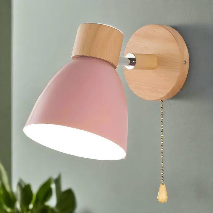 Scandinavian Wall Reading Light With Integrated Pulley Switch