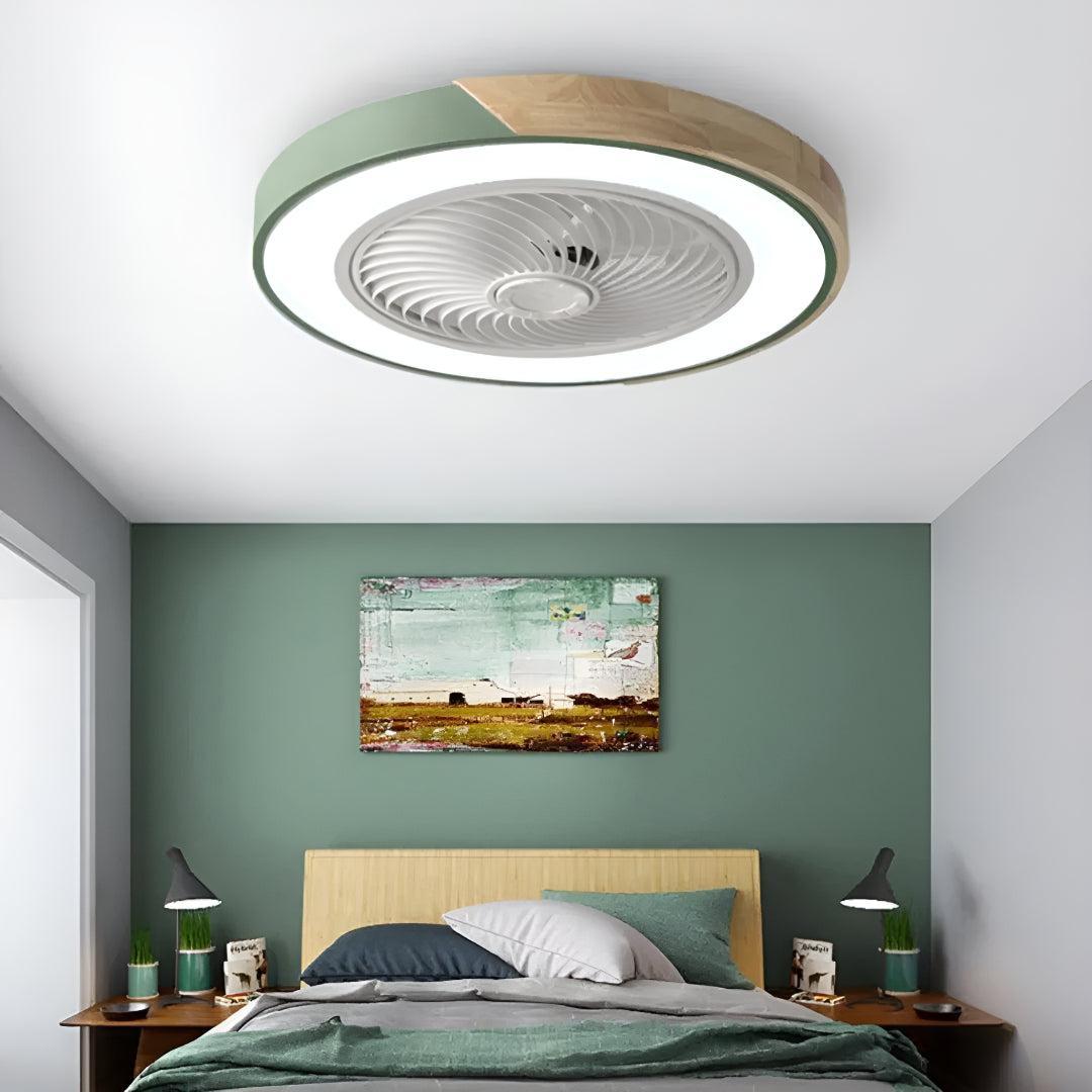 Silent Bladeless Semi Flush Ceiling Fan With Light And Remote Control
