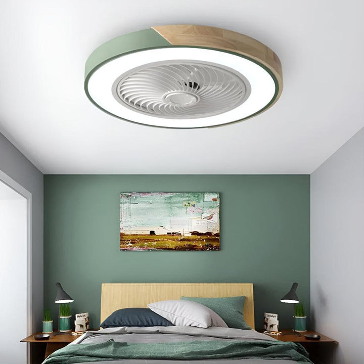 Silent Bladeless Semi Flush Ceiling Fan With Light And Remote Control