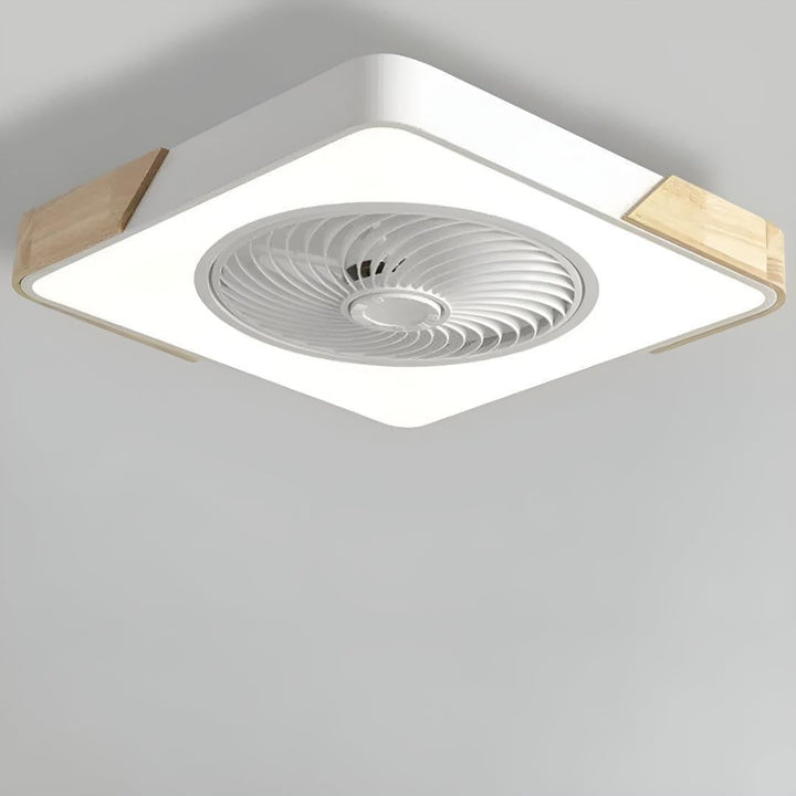 Silent Bladeless Semi Flush Ceiling Fan With Light And Remote Control