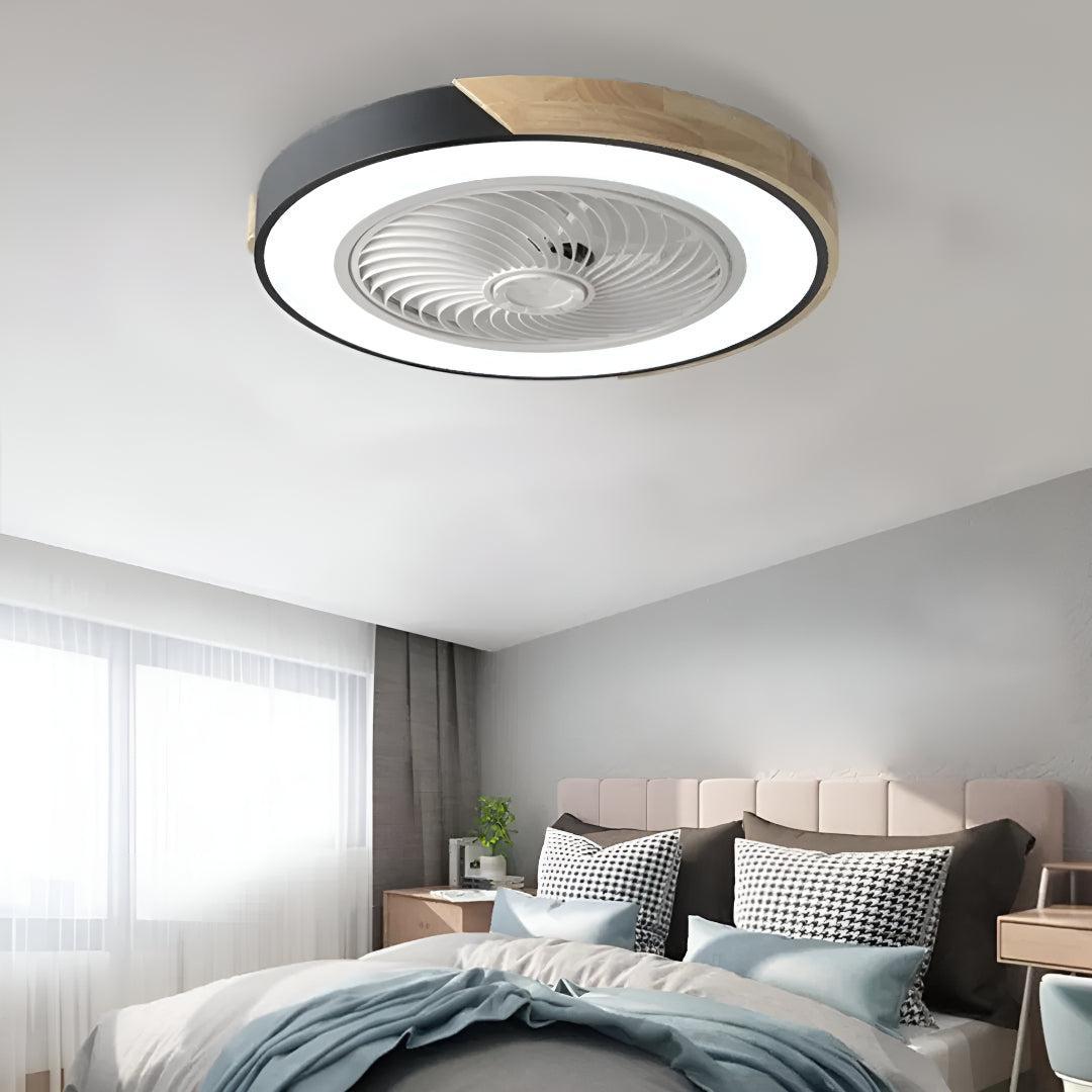 Silent Bladeless Semi Flush Ceiling Fan With Light And Remote Control