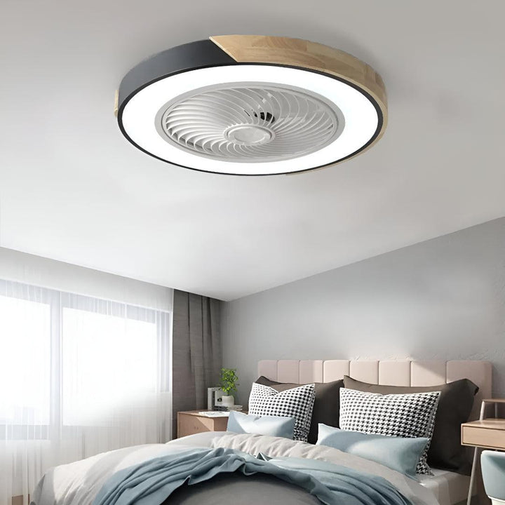Silent Bladeless Semi Flush Ceiling Fan With Light And Remote Control