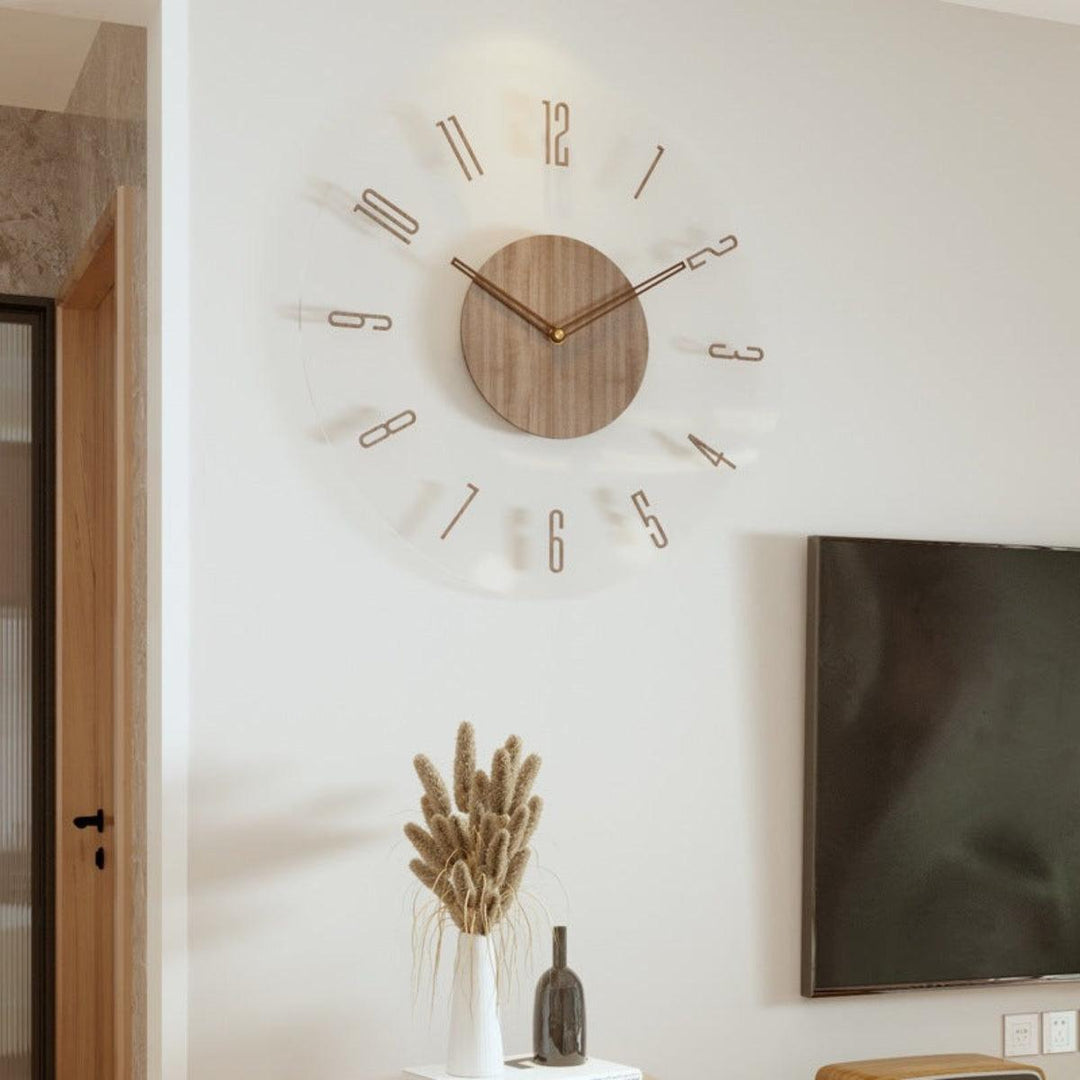 Silent Wooden Minimalist Nordic Wall Clock For Contemporary Interiors