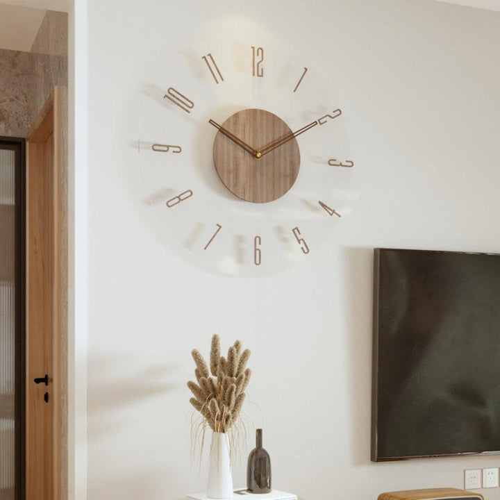 Silent Wooden Minimalist Nordic Wall Clock For Contemporary Interiors