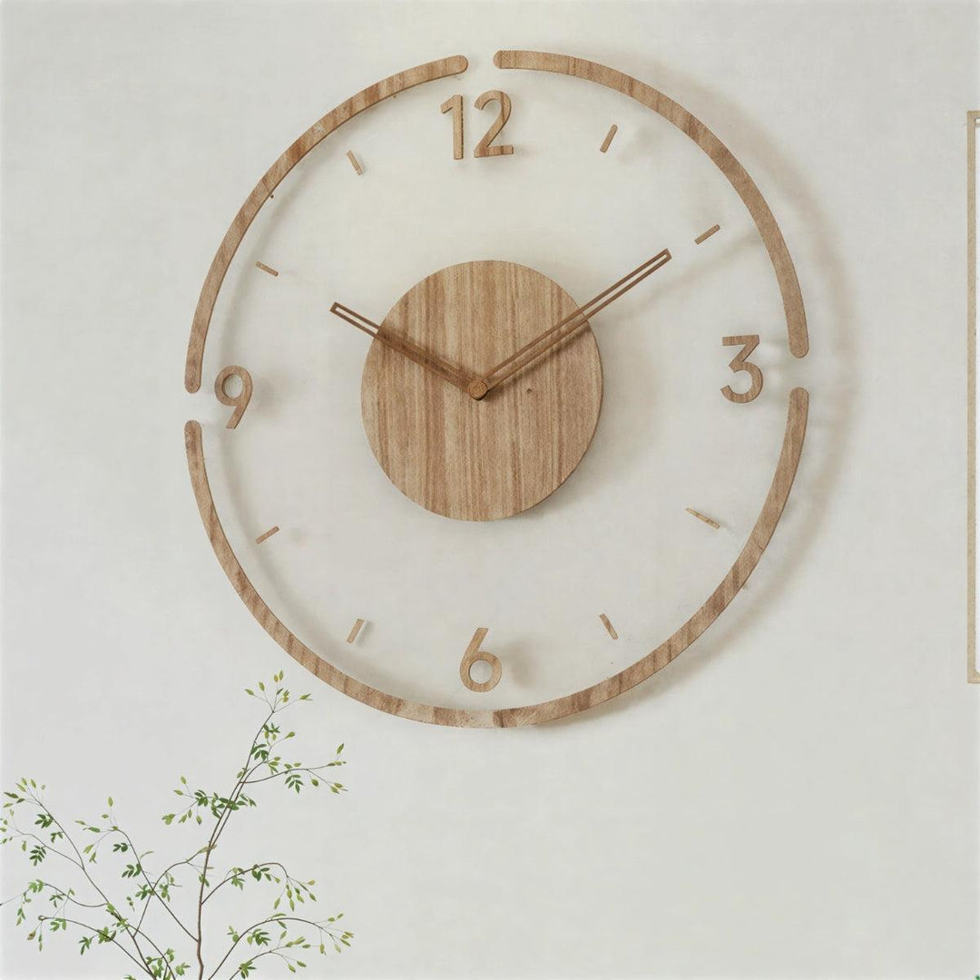 Silent Wooden Minimalist Nordic Wall Clock For Contemporary Interiors