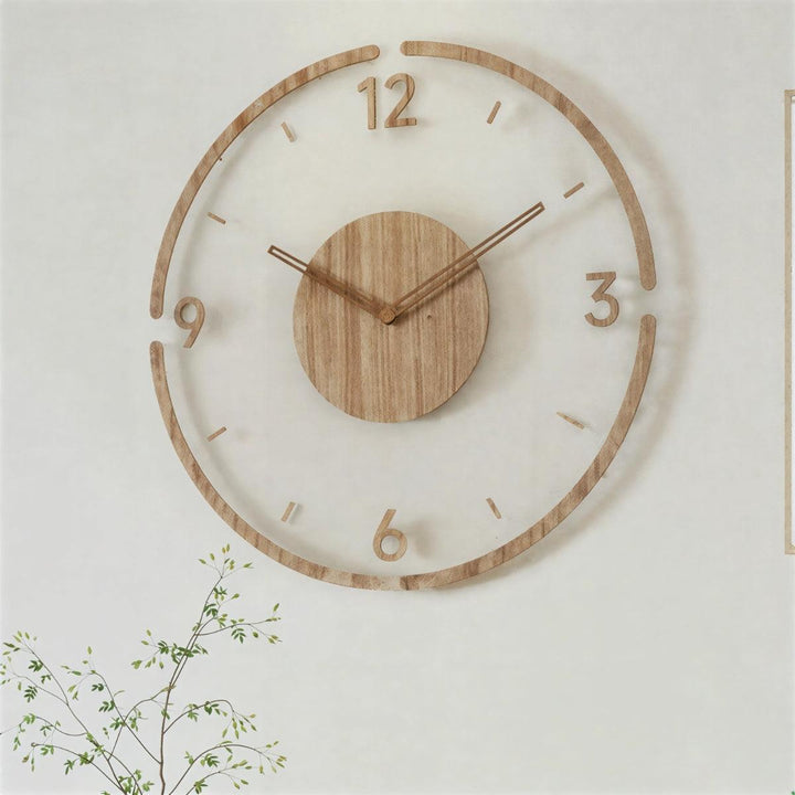 Silent Wooden Minimalist Nordic Wall Clock For Contemporary Interiors