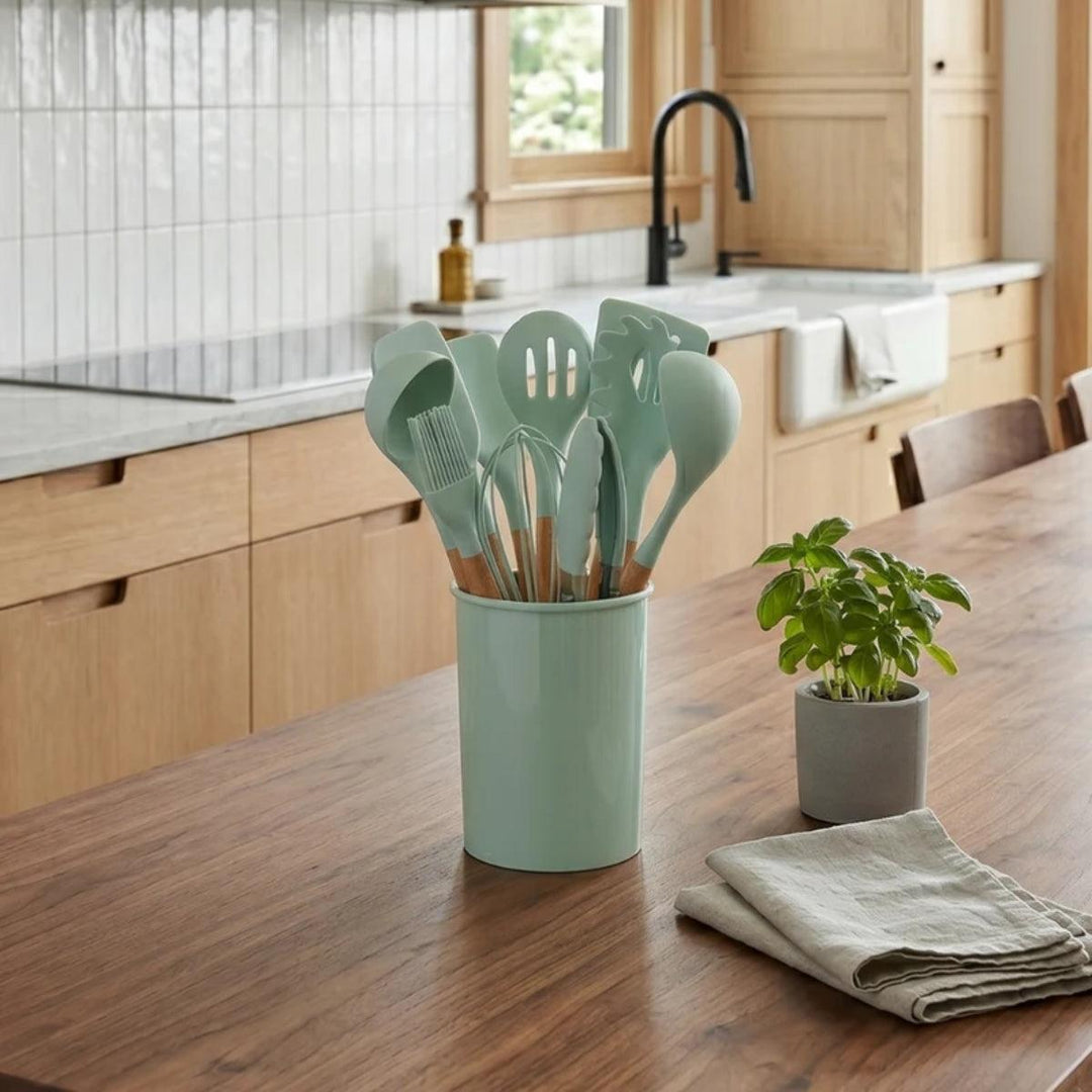 Silicone Cooking Utensils Kitchenware Set With Holder