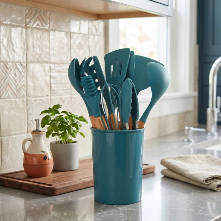 Silicone Cooking Utensils Kitchenware Set With Holder