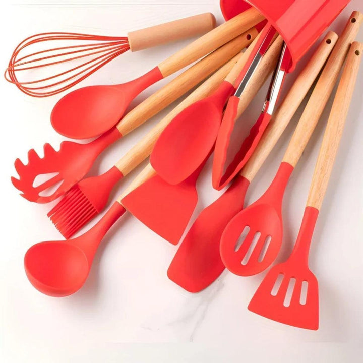 Silicone Cooking Utensils Kitchenware Set With Holder