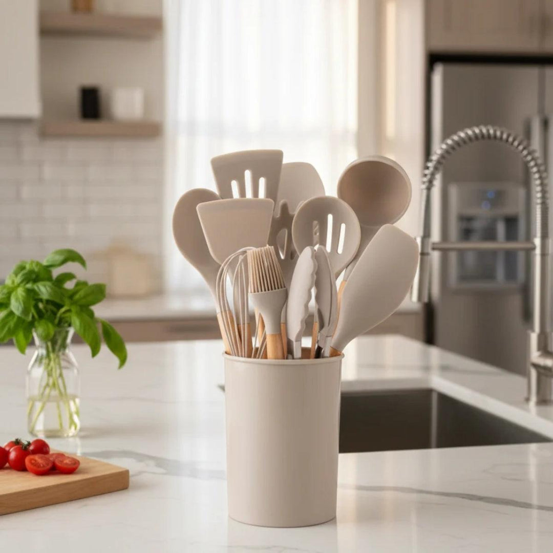 Silicone Cooking Utensils Kitchenware Set With Holder