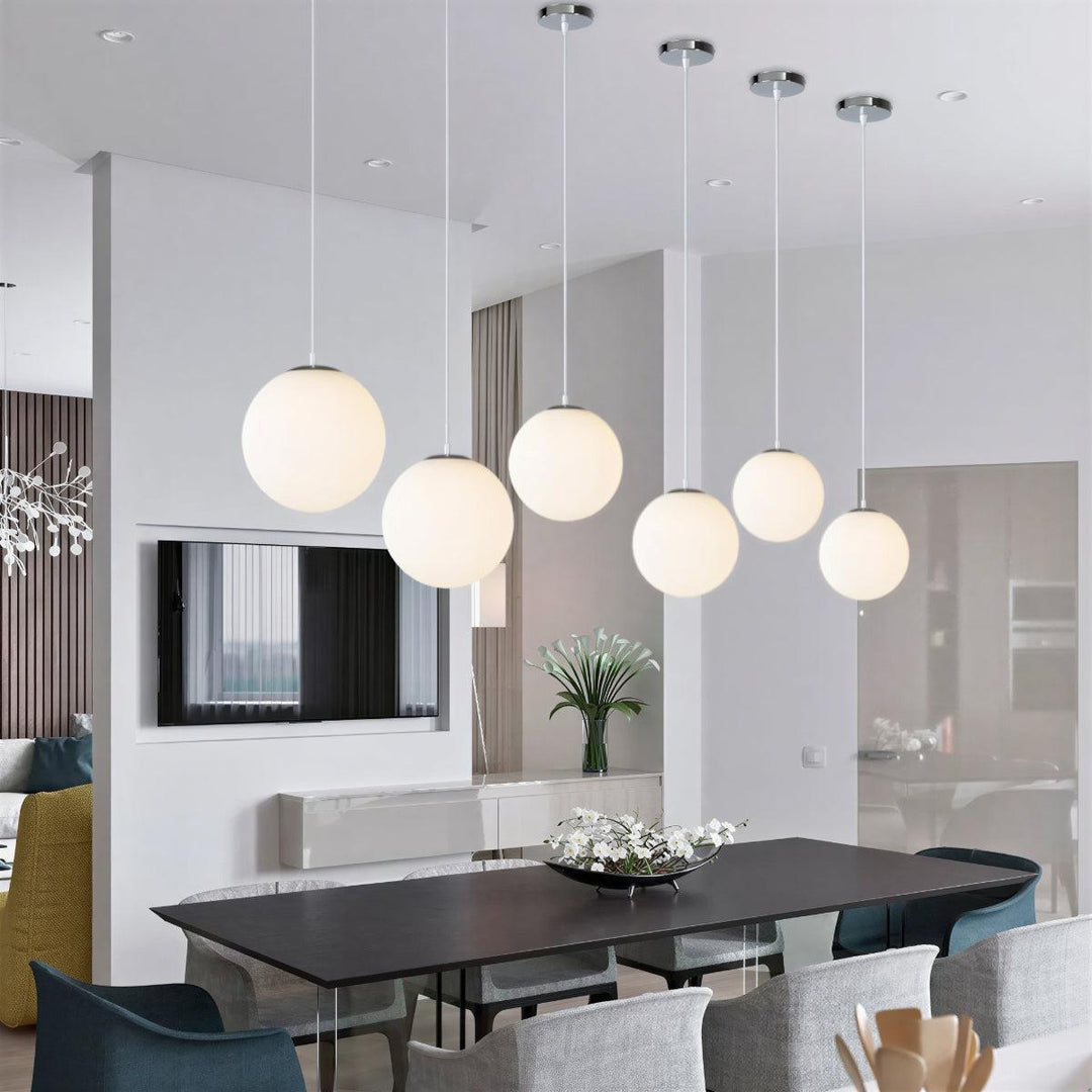 Simple Pendant Fixture With Modern Globe Style
