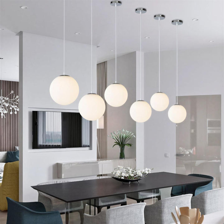 Simple Pendant Fixture With Modern Globe Style