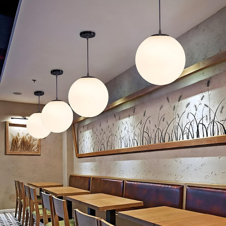 Simple Pendant Fixture With Modern Globe Style