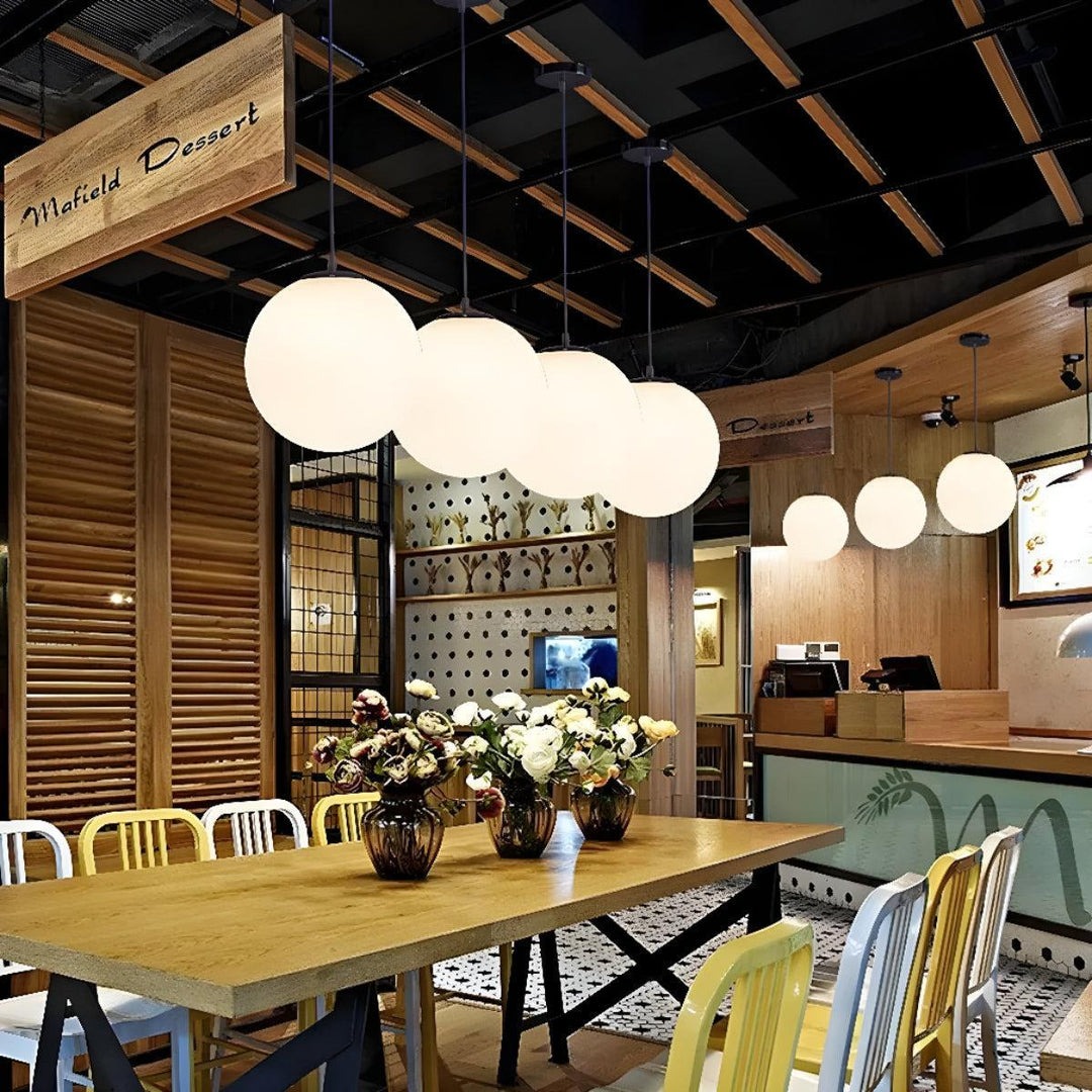 Simple Pendant Fixture With Modern Globe Style