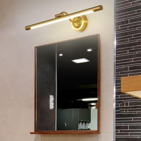 Sleek Gold Linear Vanity Above Mirror Wall Light Fixture