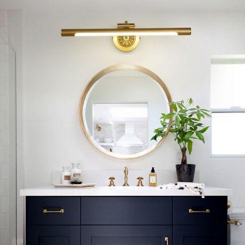 Sleek Gold Linear Vanity Above Mirror Wall Light Fixture
