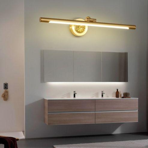 Sleek Gold Linear Vanity Above Mirror Wall Light Fixture