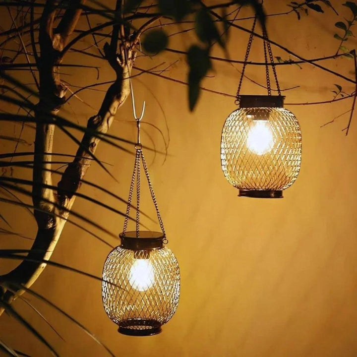 Solar Garden Lantern Light With Automatic Dusk Sensor For Outdoor Patio