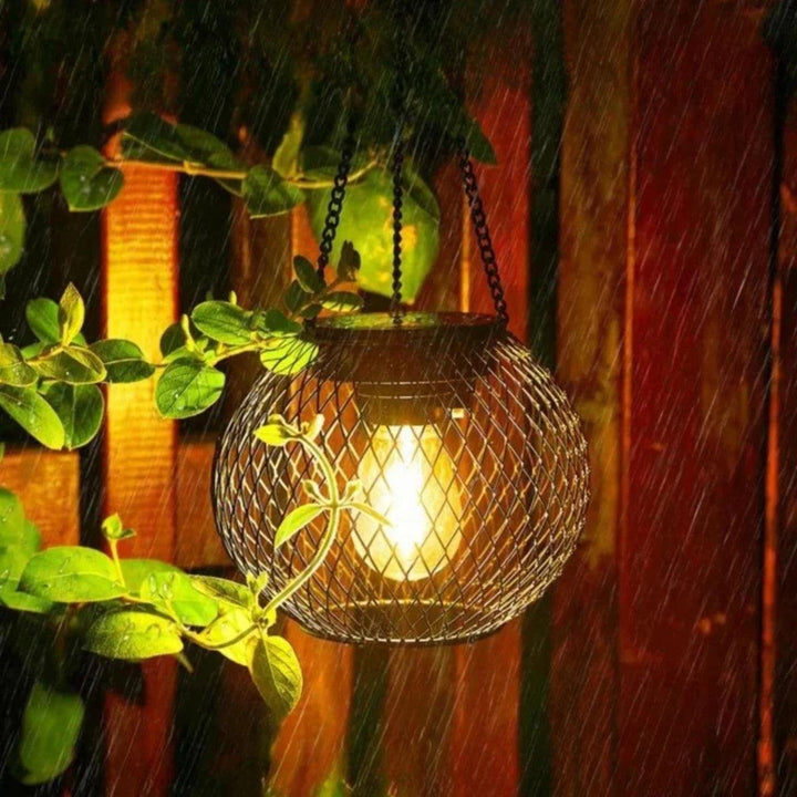Solar Garden Lantern Light With Automatic Dusk Sensor For Outdoor Patio