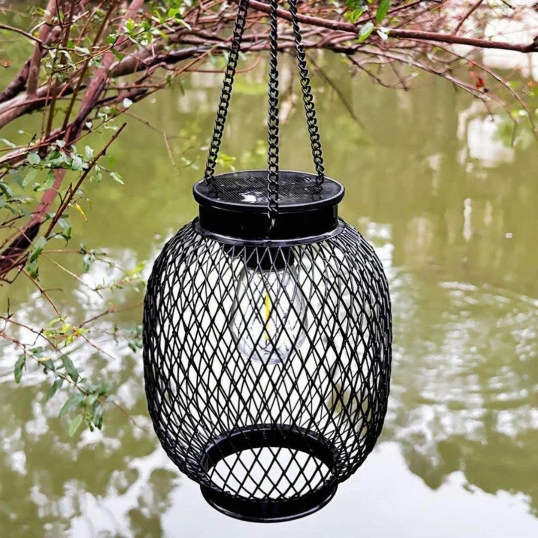 Solar Garden Lantern Light With Automatic Dusk Sensor For Outdoor Patio