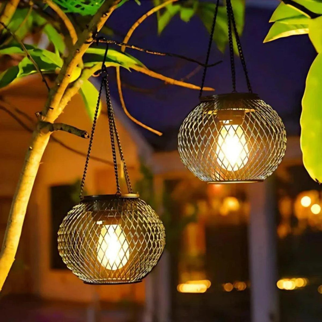 Solar Garden Lantern Light With Automatic Dusk Sensor For Outdoor Patio