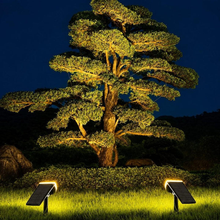 Solar Wall Or Ground Mounted Outdoor Spotlights With Adjustable Head