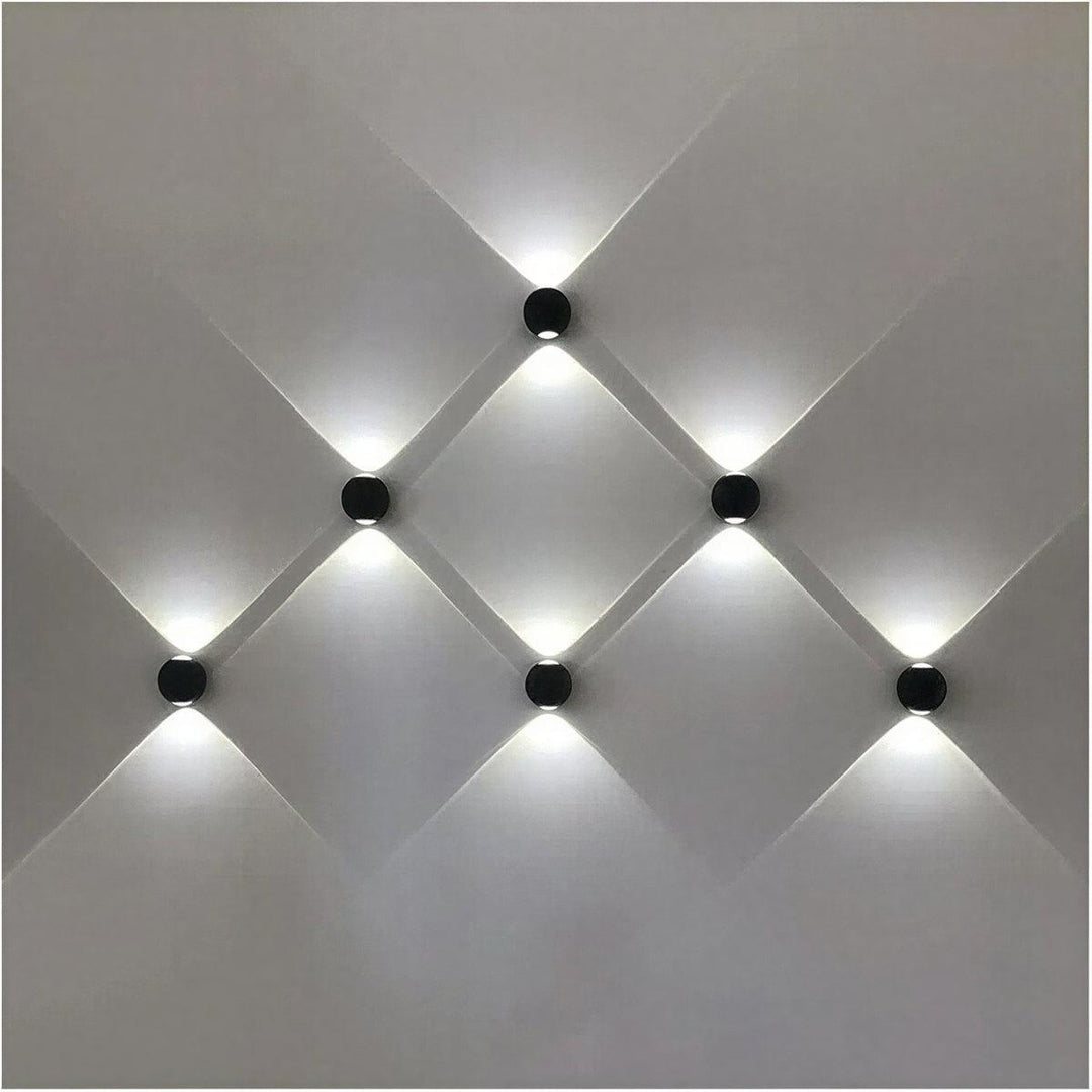 Spherical Exterior Outdoor Wall Light With Multi Beam And Geometric Pattern