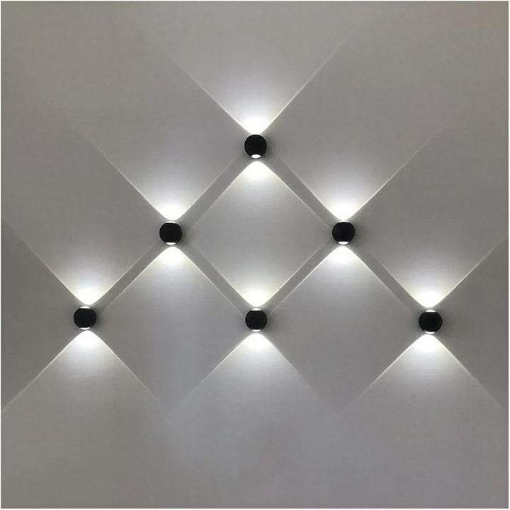 Spherical Exterior Outdoor Wall Light With Multi Beam And Geometric Pattern