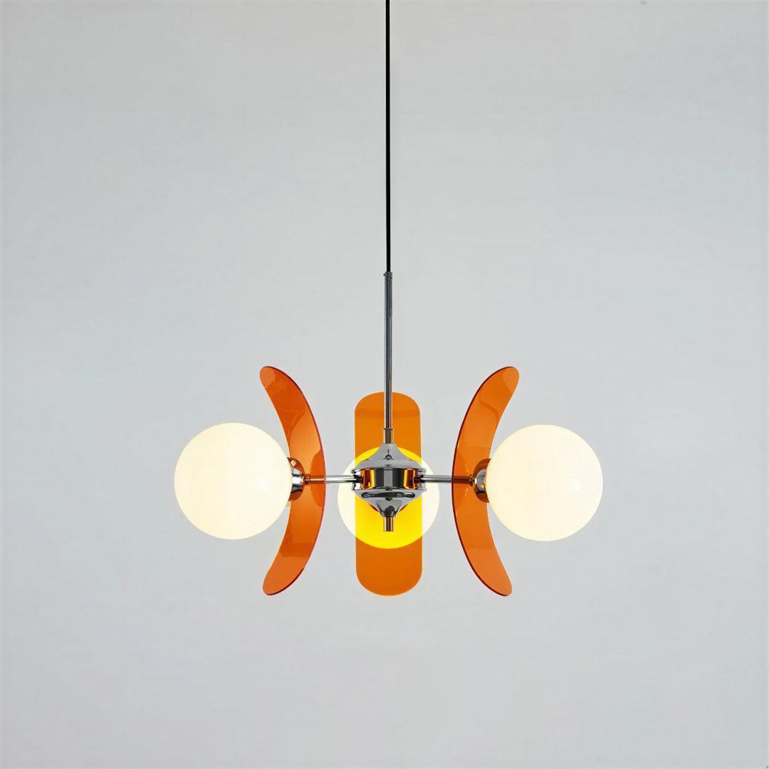 Sputnik Hanging Chandelier Light Fixture With Glass Shades