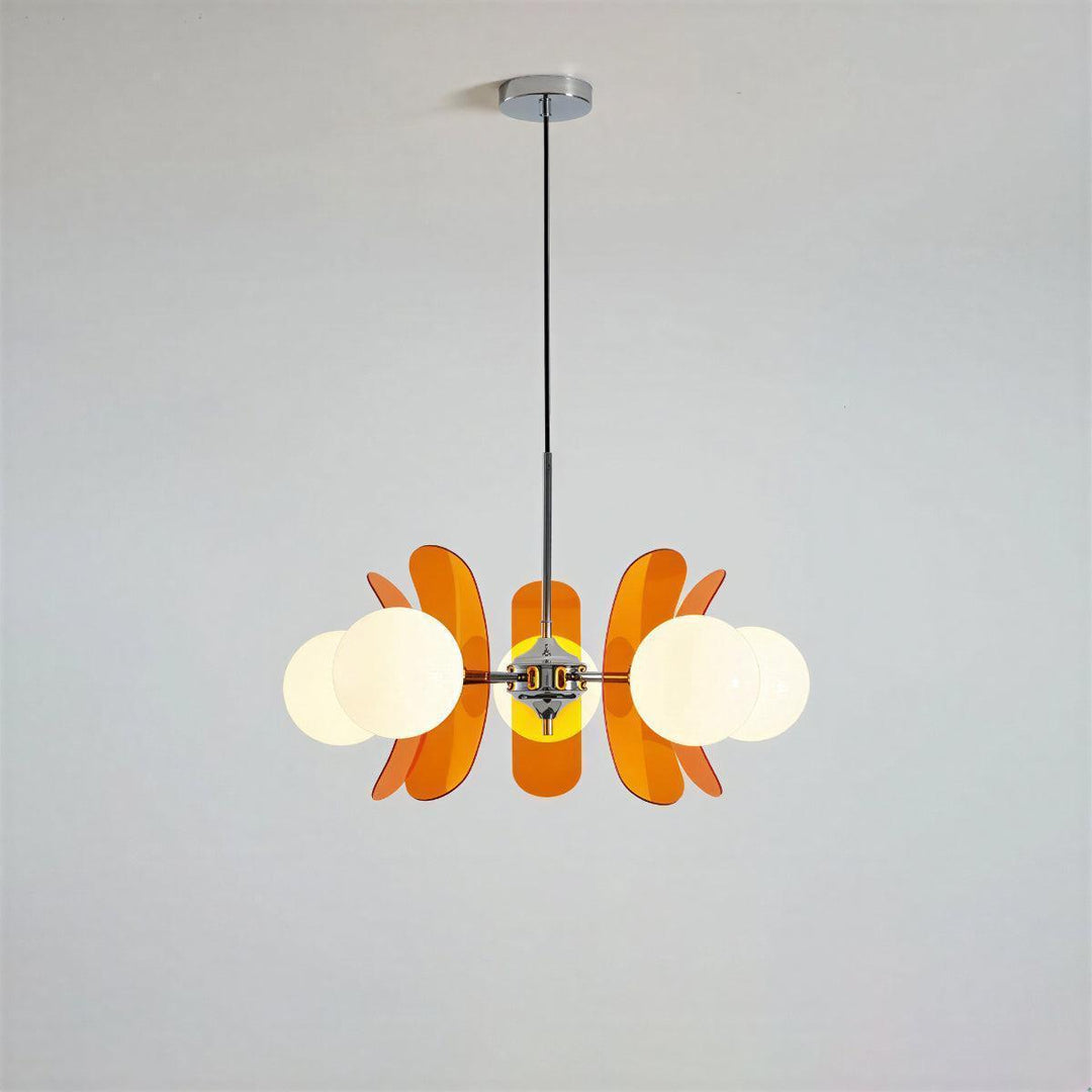 Sputnik Hanging Chandelier Light Fixture With Glass Shades