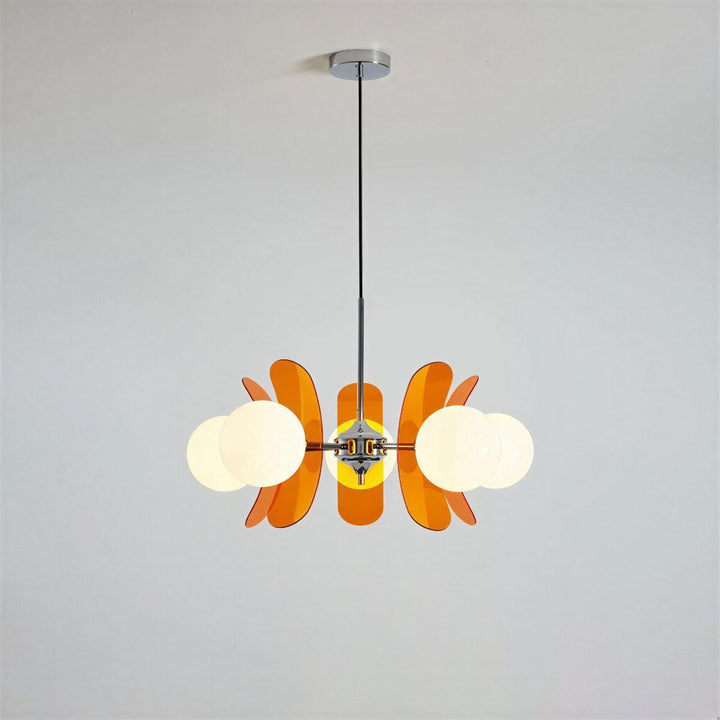 Sputnik Hanging Chandelier Light Fixture With Glass Shades