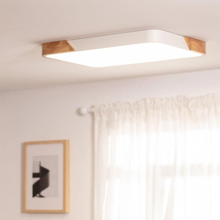 Square Flush Mount Ceiling Light Fixture For Modern Minimalist Lighting