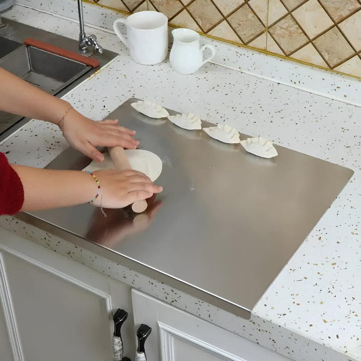 Stainless Steel Chopping Board With Spill Guard And Non Slip Base