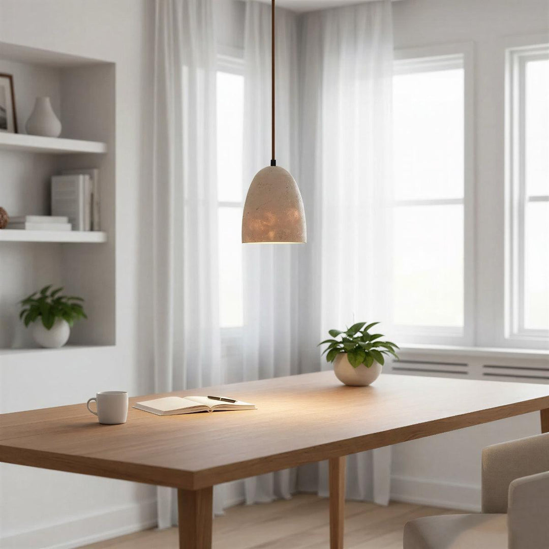 Stone Styled Kitchen Island Pendant Light With Warm Glow