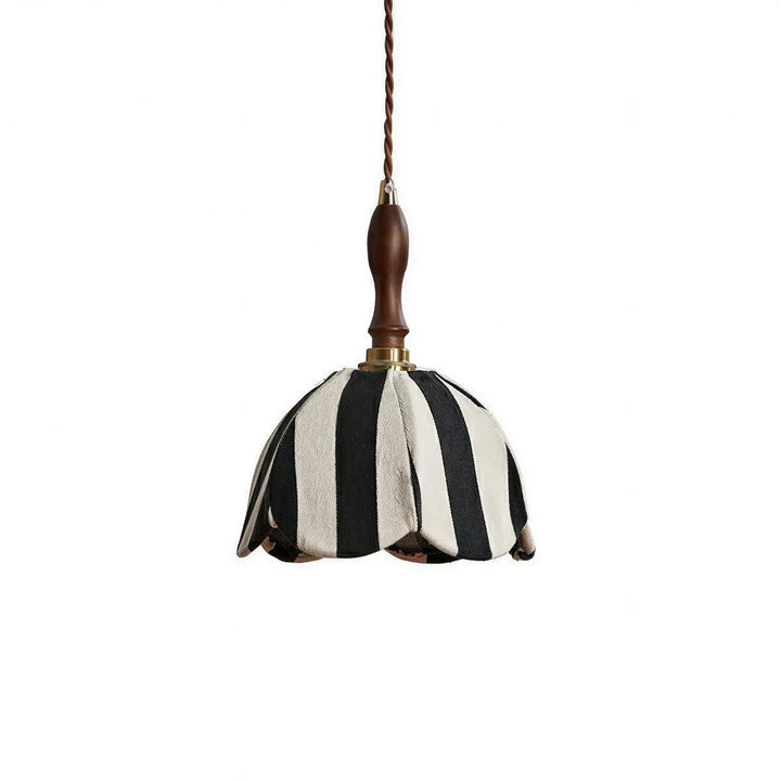 Striped Kitchen Pendant Light With Vintage Art Deco Tulip Style