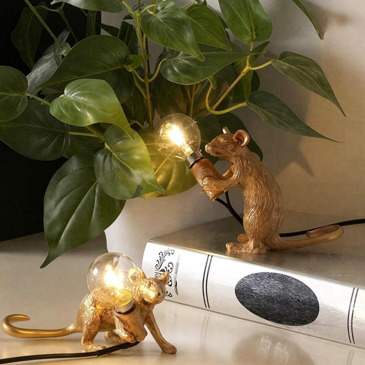Table Lamp With Mouse Holding Light Design