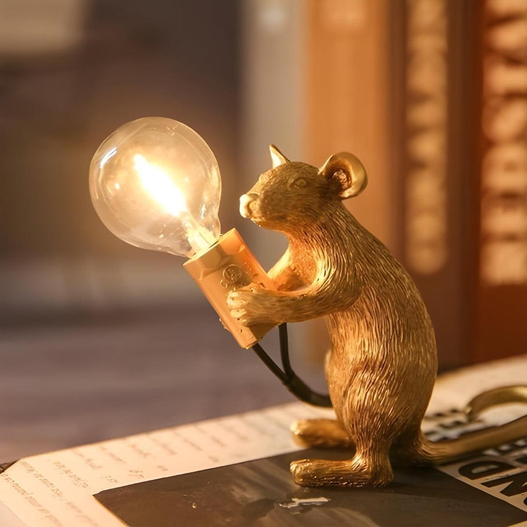 Table Lamp With Mouse Holding Light Design