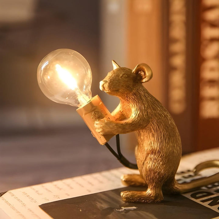 Table Lamp With Mouse Holding Light Design